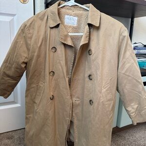 Zara Men's Tan Double-Breasted Coat